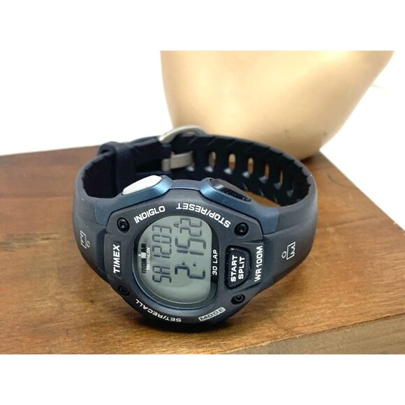 Timex Men's Watch T5H591 Ironman Quartz Digital Indiglo Black Rubber Band 38mm - Picture 9 of 15